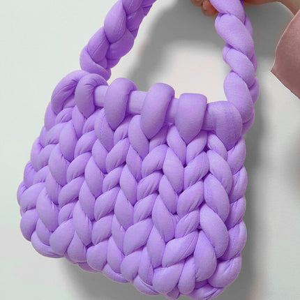 Core-Filled Cotton Icelandic Wool Hand-Woven Bag Cat Nest Pillow Hand Bag Autumn and Winter Extra Thick Handbag Material Bag