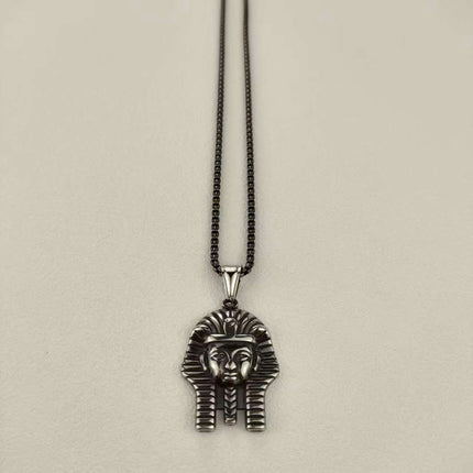European and American Fashion Retro Stainless Steel Necklace Men's Egyptian Pharaoh Sphinx Pendant with Domineering Personality
