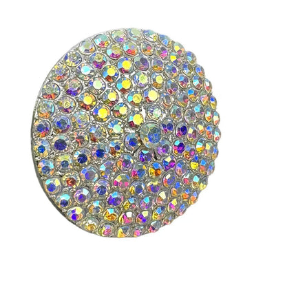 Cross-border explosions AB color geometric round ring high-end feeling full of diamond fashion living ring niche all-match accessories women