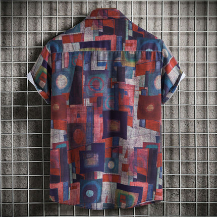 Foreign Trade Spring and Summer New AliExpress Explosions Men's Short-sleeved Printed Shirt Summer Hawaii Beach Men's Shirt