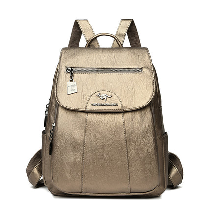 New Women's Backpack Large Capacity Soft Leather Travel Bag Fashion Student Anti-theft Imitation Sheepskin Backpack