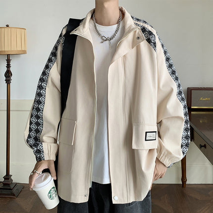 WASSUP NETS Lapel Tooling Coat Boys Spring and Autumn Jacket Top Teenager Outdoor Jacket
