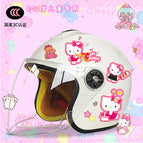 Children's 3c thickening + cat t2 / White half helmet