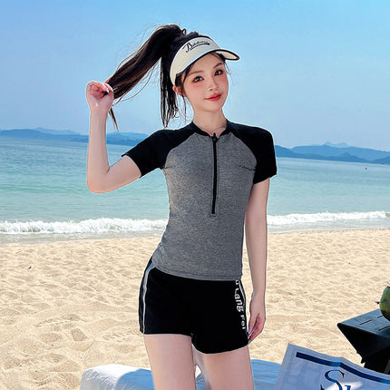 Swimsuit for Women 2025 New Split Large Size Fat mm Covers Belly and Looks Slim Conservative Sports Student Swimsuit for Hot Spring Bathing