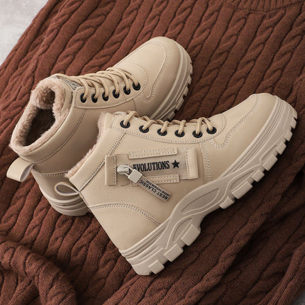 Women's Cotton Shoes Cross-Border Height-Increasing Shoes New Large Size Fashionable Cotton Boots Thick-Soled Comfortable Long Boots Cold-Proof Warm Boots