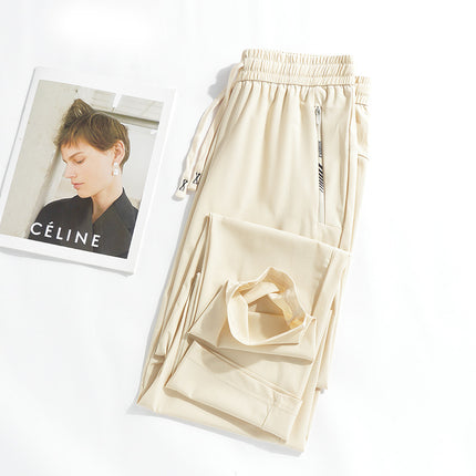 2024 Summer New Men's and Women's Ice Silk Elastic Couple Sports Pants Men's Sports Casual All-match Loose Sports