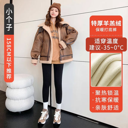 Northern Extra Thick Thermal Pants for Women, Winter Outerwear, Fleece-Lined, Thickened, Extended Cotton Pants, 2025 Autumn and Winter Petite Leggings