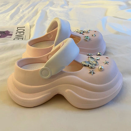 Thick-Soled Clogs for Women, Summer 2026 New Model, Eva Non-Slip, Odor-Resistant, Height-Increasing, Breathable Beach Sandals for Outdoor Wear