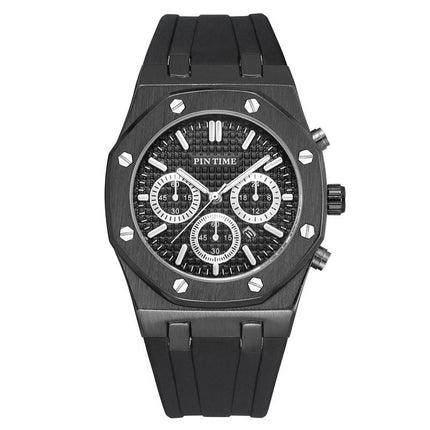 Foreign Trade Products: Men's Watch with Three Dials, Multi-Functional, Sports, Waterproof, Men's Fashion Casual Watch, Cross-Border Hot-Selling Item
