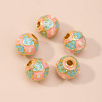 2. pink and green auspicious cloud beads 10mm