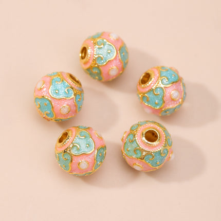 Cloisonné Oil-Dropping Cut Out Auspicious Cloud Lotus Bead Accessories Oil-Dropping Copper DIY Handmade Bracelet Necklace Jewelry Accessories