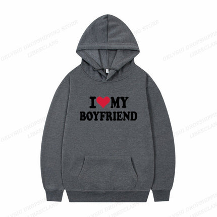 [Cross-border European Code] I Love Boyfriend Hoodie Men Fashion Hoodie