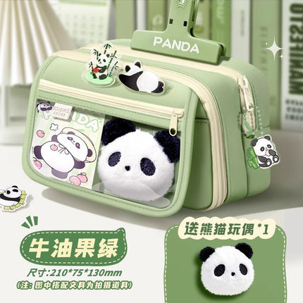 Large-Capacity Panda Pencil Bag High-Value Stationery Bag 2025 Girls New Multi-Functional Stationery Box Set Junior High School Students