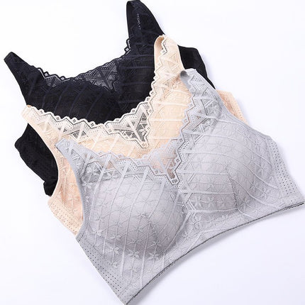 New Style Thin Lace Bra for Women, Push-Up, Side Support, Beautiful Back, Wireless, Plus Size Lingerie 2566