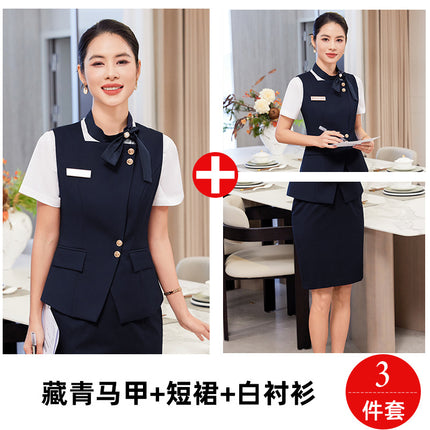 High-end stewardess business attire vest suit female bank hotel front desk tooling beauty salon vest vest vest overalls