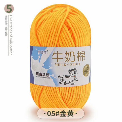 5-Strand Milk Cotton Self-Woven Scarf Medium Thick Thread Ball Blanket Crochet DIY Material Package Wool Ball Hand Knitted Bag Thread