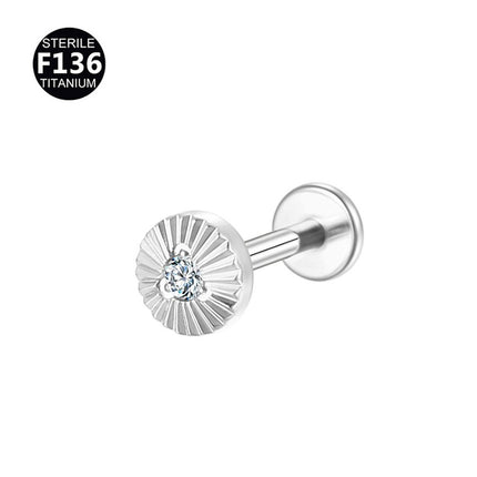 F136 Titanium Alloy Hollow Love Flower Batch Flower Peach Heart Lip Nail Ear Bone Nail Tragus Small Ear Bone Nail 0.9 Teeth