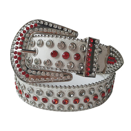 Women's Belt with Rhinestone Inlay Decoration, Versatile for Jeans, Bbsimon Belt Manufacturer Wholesale, Personalized and Trendy