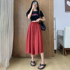 Eight culottes [oblique pocket]-wine red / 2XL/[70.00 kg-80.00 kg]]