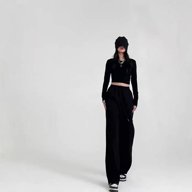 Banana Pants Women's Spring and Autumn 2025 New American Style Sweatpants Casual Loose Straight Drain Black Sports Wide Leg Pants