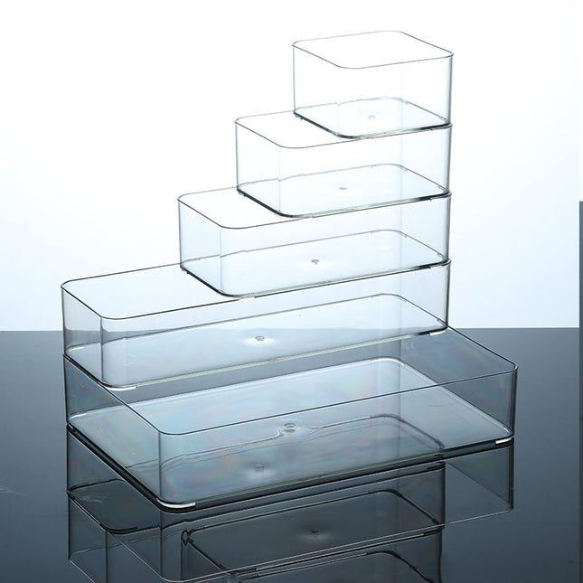 Desktop drawer transparent sundries cosmetics stationery pen note hand account tableware storage box mirror cabinet organizing box