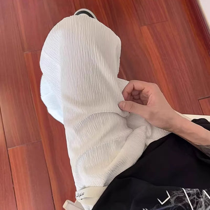 Pleated Casual Pants Men's Summer 2025 New Straight Wide-Leg Pants Youth Drawstring Ins Draped Floor-Length Pants