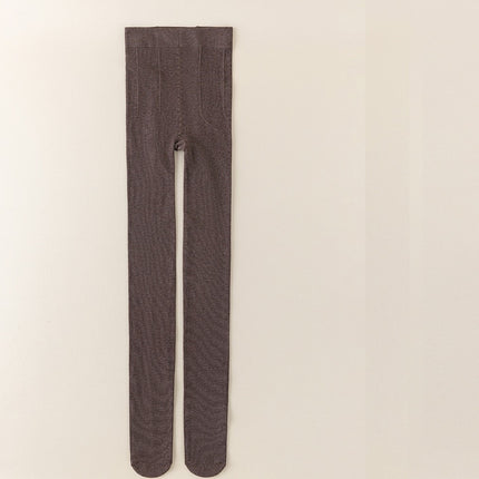 Tall off-white leggings women's autumn and winter warm velvet padded oatmeal color lengthened pressure thin leg pantyhose