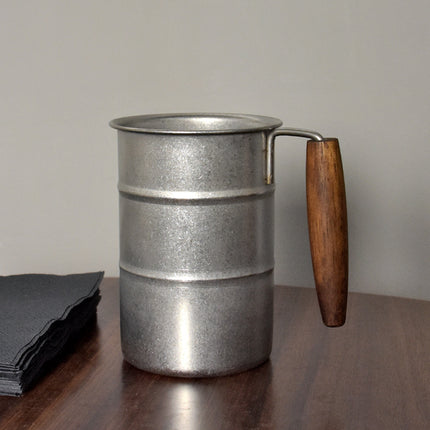 Snowflake Retro Industrial Style Beer Mug with Handle 304 Stainless Steel Water Mug Outdoor Camping Mug