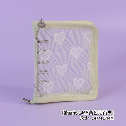 Star-chasing storage loose-leaf hand ledger case zipper bag PVC loose-leaf notebook detachable A5A6M5 small three-hole