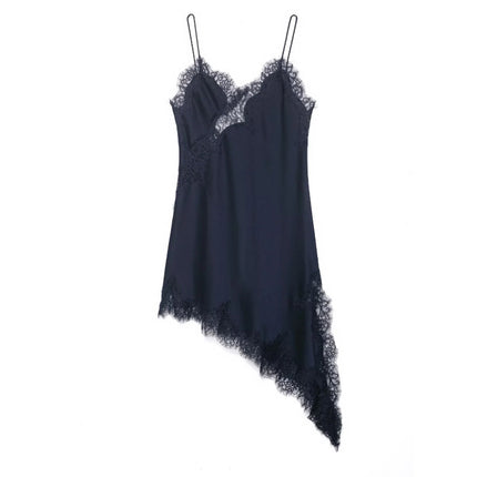 Cross-Border Women's Clothing Wholesale 2025 Summer New European and American Style Suspender Lace Irregular Hem Dress