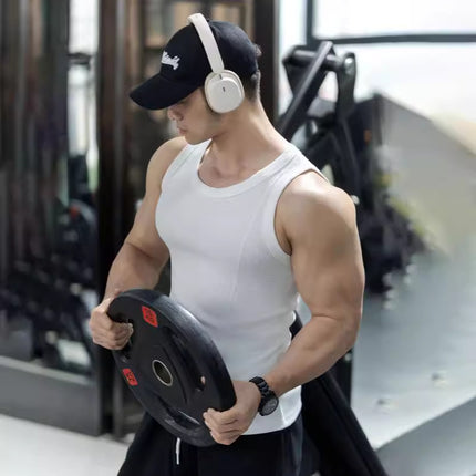 Waistcoat heavyweight 310G sleeveless muscle fitness dog vest men's large slim casual base