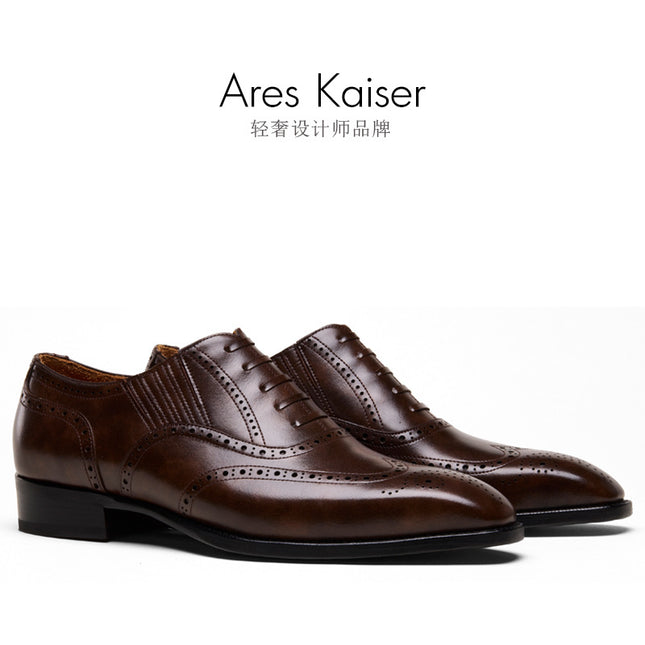H52101 [Dropshipping] Lazy Oxford Shoes with Carved Pattern for Men, Business Formal Shoes, No-Tie Wedding Shoes