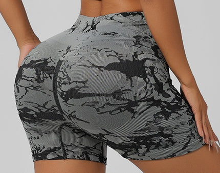 Cross-Border Seamless Tie-Dye Yoga Wear Beautiful Back Sports Bra High Waist Peach Butt Lift Fitness Tights Suit for Women