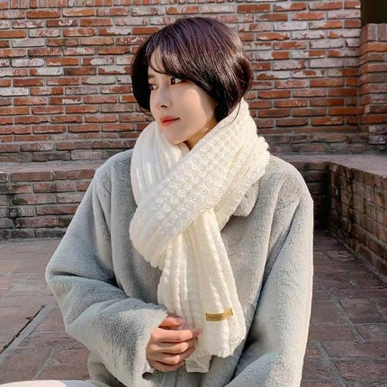 Scarf Women's Autumn and Winter Atmosphere New Korean Style Western Style Knitted Couple Warm Thickened Cold-proof Scarf Men's Wholesale
