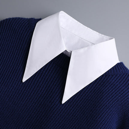 Cotton Brushed Plaid Winter Sweater Fake Collar Collar Protector Unisex Shirt Collar Fashionable Versatile Fake Collar