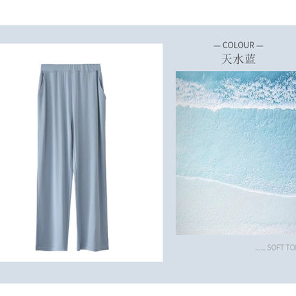 Summer Thin Pajamas for Women, 80-Count Lenzing Modal Sleep Pants, Loungewear, Comfortable and Loose, Can Be Worn Outside, Cool-Feeling Autumn Long Pants