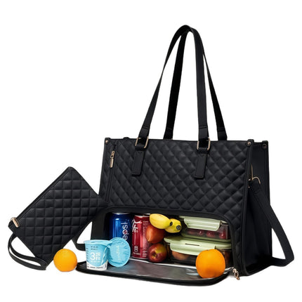 Popular 2-in-1 Lunch Bag Large Capacity Insulated Bag Crossbody Bag Women's Shoulder Bag with Small Bag Computer Bag Cross-Border