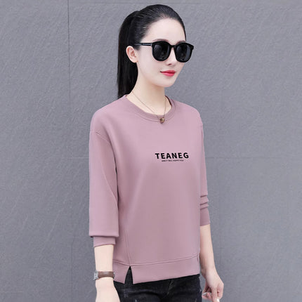 Spring, Autumn and Winter Sports Suit for Plus Size Women 2025 New Loose Round Neck Sweatshirt Casual Free Shipping One Piece Drop Shipping Long Sleeve