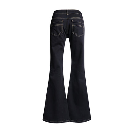 Raccoon House # 2025 Autumn and Winter New Products｜Modern Classics｜Original Black Low Waist Fashionable Spicy Flared Jeans for Women