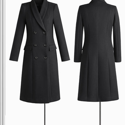 Professional Woolen Coat Women's Winter Middle and Long Hotel Front Desk Beauty Salon Sales Department Work Clothes Woolen Coat