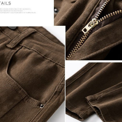 2025 Summer Thin Coffee-Colored Women's High-Waisted Loose Stretchy Slim-Fit Casual Harem Dad Jeans