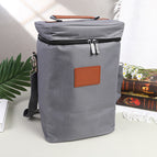 4 Bottles Grey Leather Handles