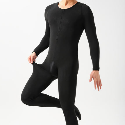 Cross-Border Plus-Size Fleece-Lined Thickened Zip-Up Full-Body Jumpsuit for Men, Warm Open-Crotch No-Take-Off Strap Jj Sexy Romper