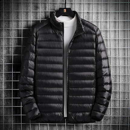 Printable light cotton-padded jacket men's youth short stand collar cotton-padded jacket foreign trade plus size men's cotton-padded jacket men's wholesale
