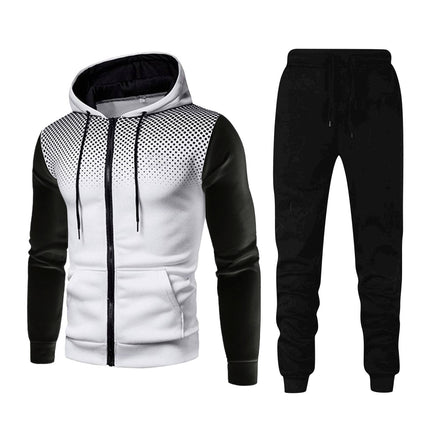 Men's Sweatshirt and Pants Set Cross-Border Amazon Foreign Trade Sports Fitness Men's Autumn and Winter Sweatshirt and Sweatpants Set