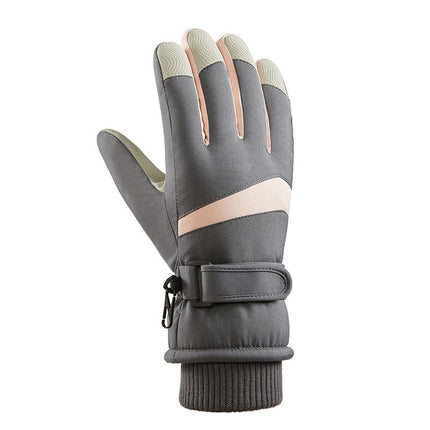 Winter ski gloves men and women warm outdoor riding motorcycle mountaineering thickened waterproof windproof cold-proof gloves A3HX