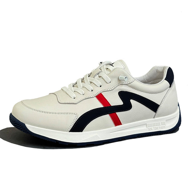 Forrest Gump Shoes Men's First-Layer Cowhide Light Luxury Style Breathable Flat White Shoes Youth Versatile Summer Sports and Casual Shoes