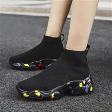 Spring and Summer New Cotton Shoes, Flats, Men's and Women's Shoes, Fly-Knit Socks, Spring & Fall Dad Shoes, Slip-On Slip-Ons