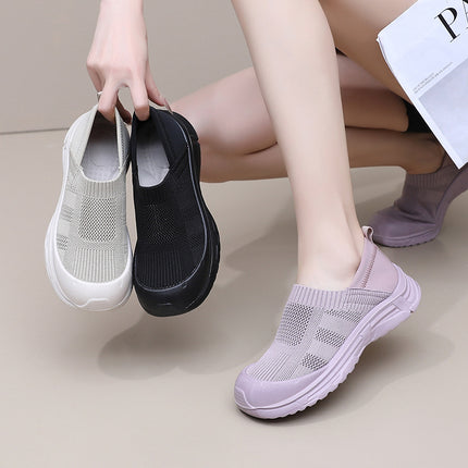 Shoes for Women 2025 Spring New Casual Shoes Lazy One-Leg Round Toe Heightening Breathable Non-Slip Wear-Resistant Women's Shoes