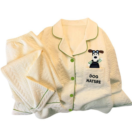 Source Factory (Real Shot) Air Cotton 240g Embroidered Gromi Dog Pajamas Loose Casual Cute Set